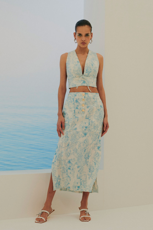 SAIA LINHO FLORAL TOILE DU JOUY