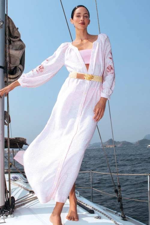 VESTIDO CHEMISE LINHO NAVY