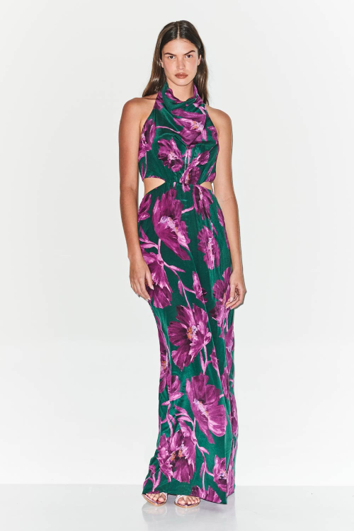 VESTIDO SEDA CUT OUT AMAPOULA