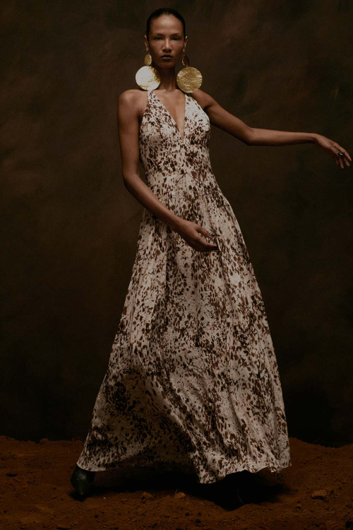 VESTIDO LONGO SEDA HORSE