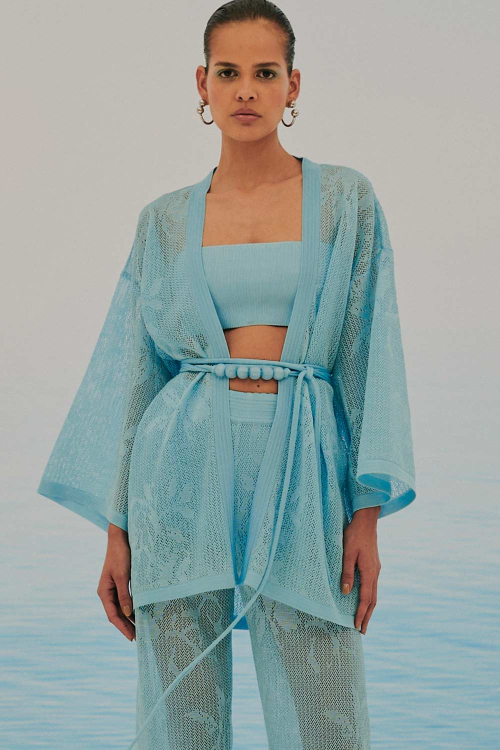 KIMONO TRICOT JACQUARD FLORAL