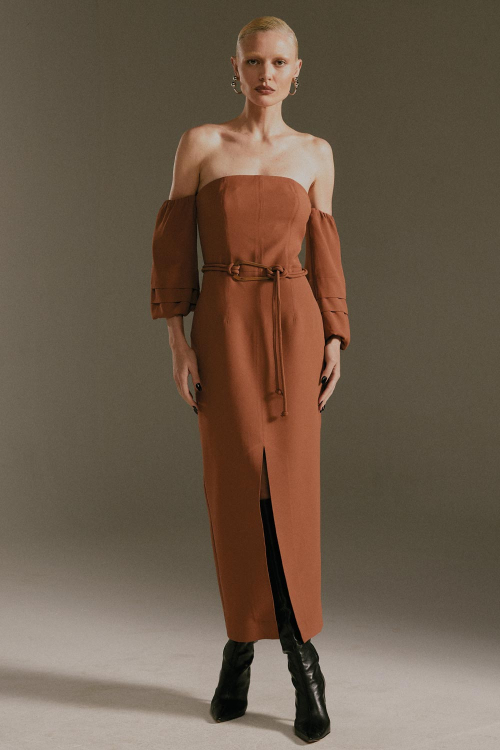 VESTIDO MIDI CREPE MAGNA