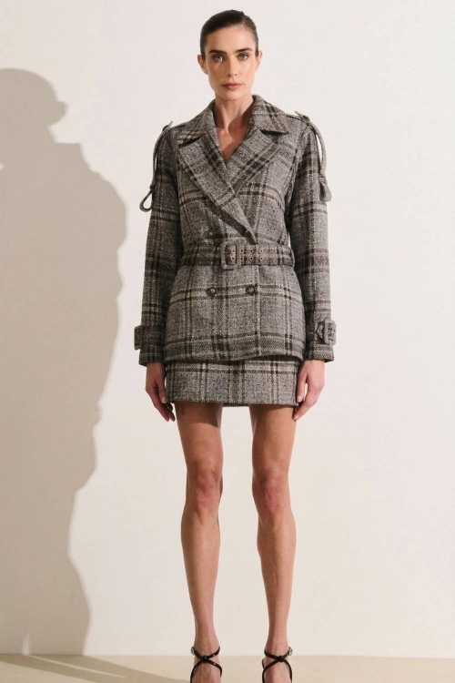 TRENCH COAT TWEED PLAID
