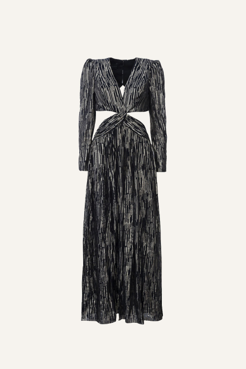 VESTIDO LONGO MANGA SEDA DIANA