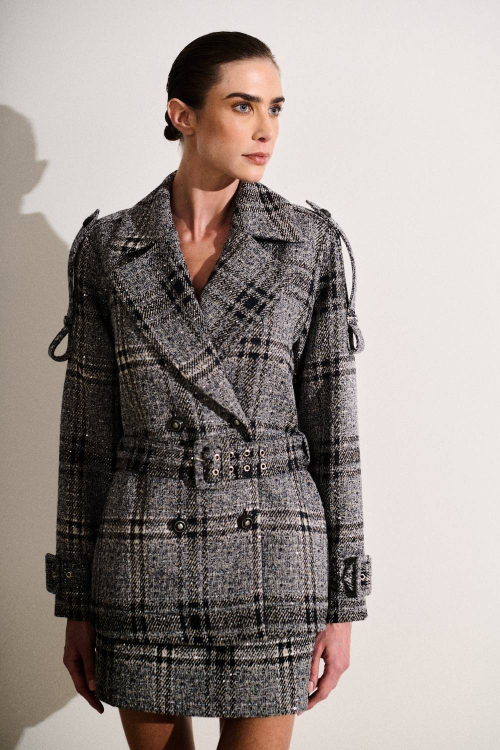 TRENCH COAT TWEED PLAID