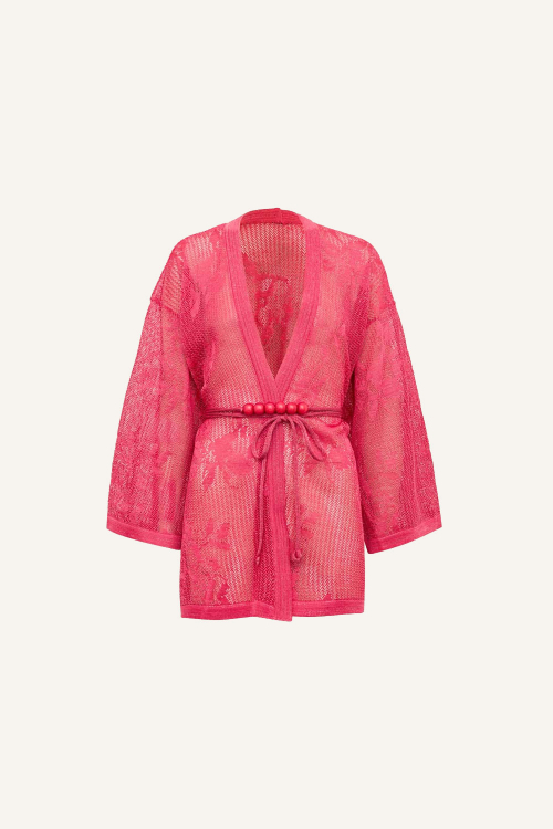 KIMONO TRICOT JACQUARD FLORAL