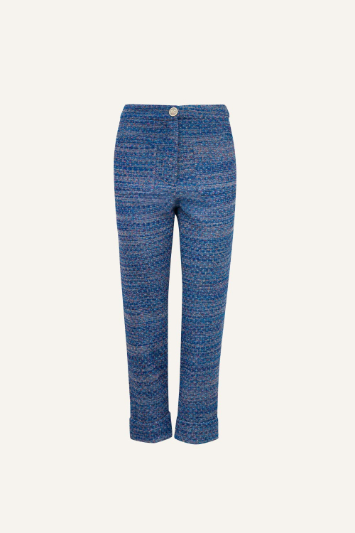 CALÇA RETA TRICOT FLORA
