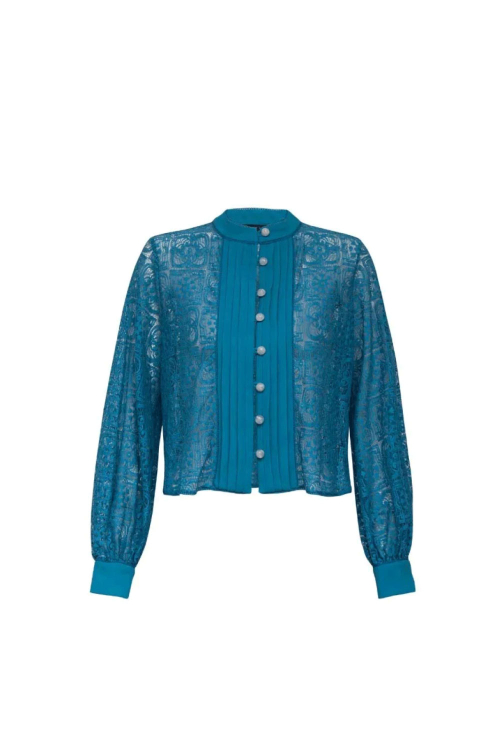 BLUSA RENDA AMARILIS AZUL