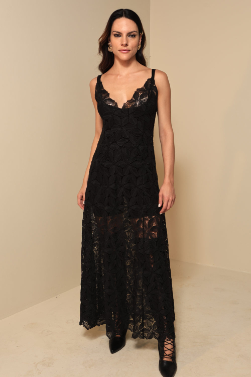 VESTIDO LONGO GUIPURE