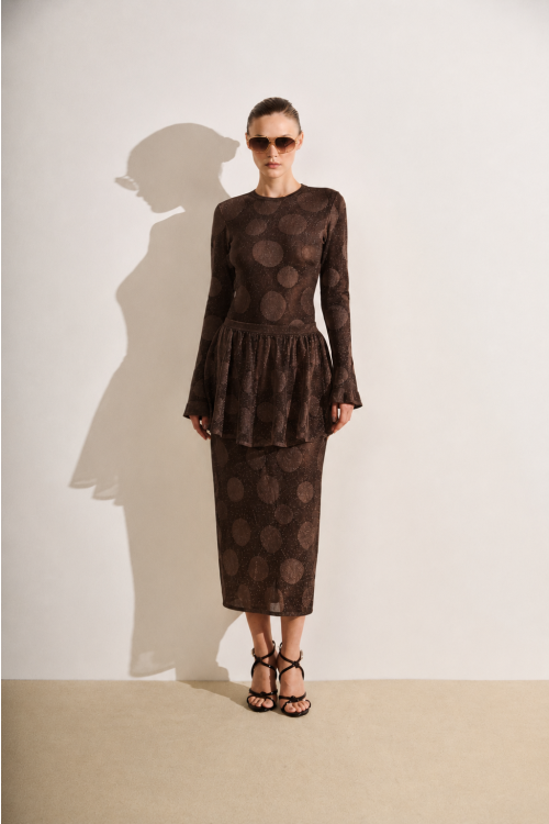 SAIA PEPLUM TRICOT POIS