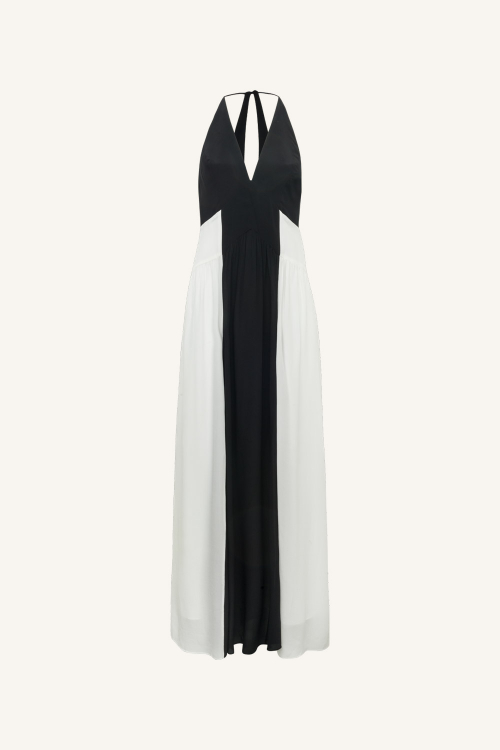 VESTIDO BICOLOR SEDA SIRIUS