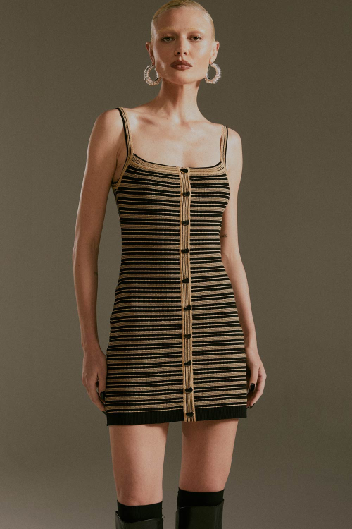 VESTIDO MINI TRICOT LISTRAS