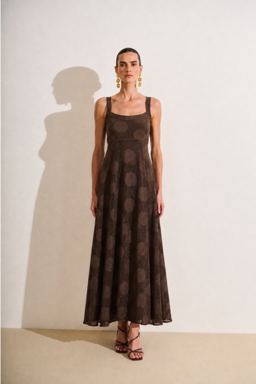 VESTIDO MIDI TRICOT POIS