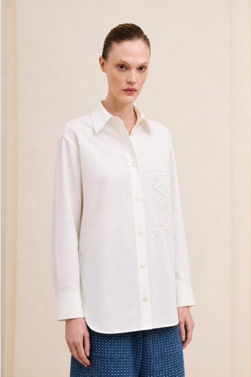 CAMISA COTTON TULERIE RICHELIEU