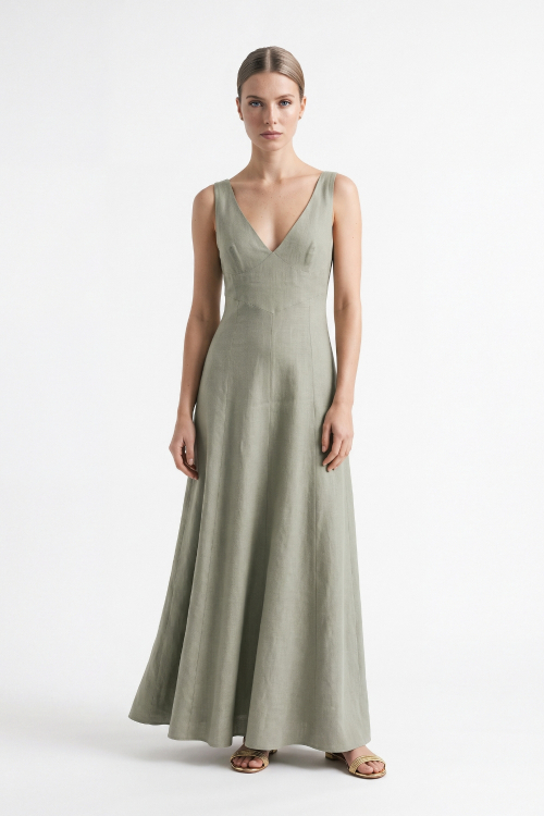 VESTIDO MIDI LINHO RAVELLO