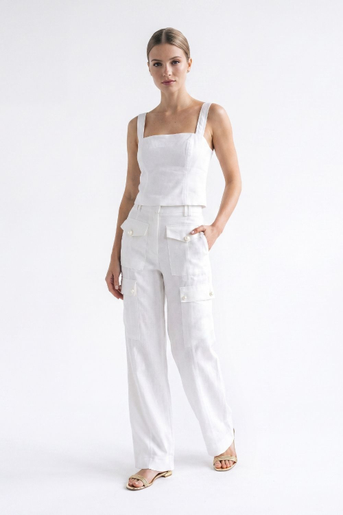 CALÇA UTILITÁRIA LINHO SANTORINI