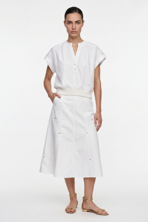 SAIA MIDI COTTON PEONIA