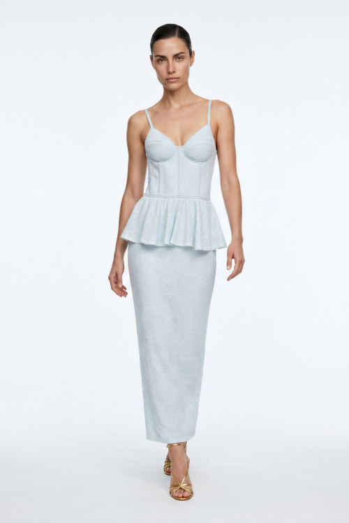 VESTIDO TRICOT PEPLUM LACE 