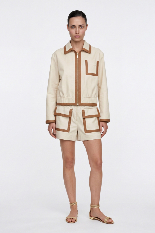 SHORT CLOCHARD BICOLOR