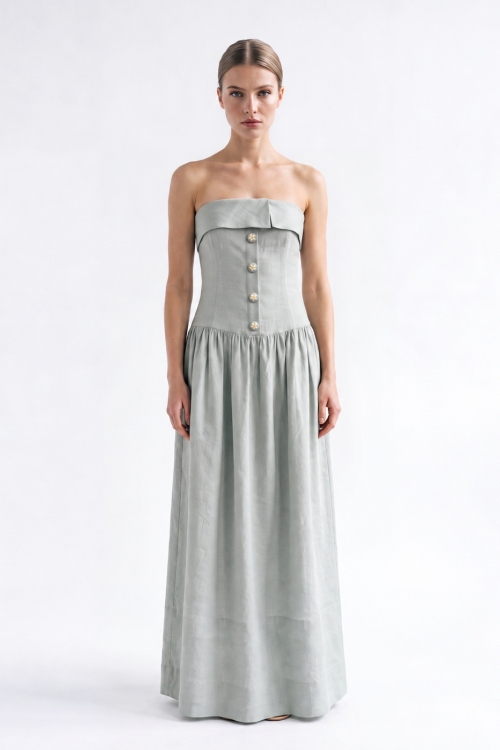 VESTIDO LINHO BOTÕES RAVELLO