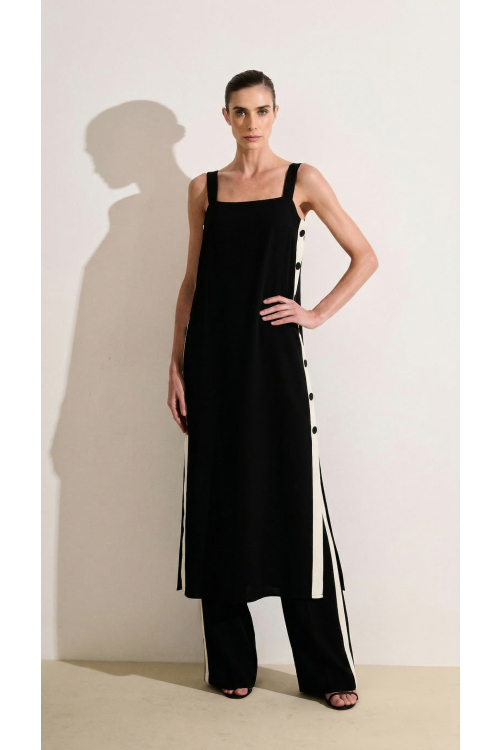VESTIDO CREPE BICOLOR