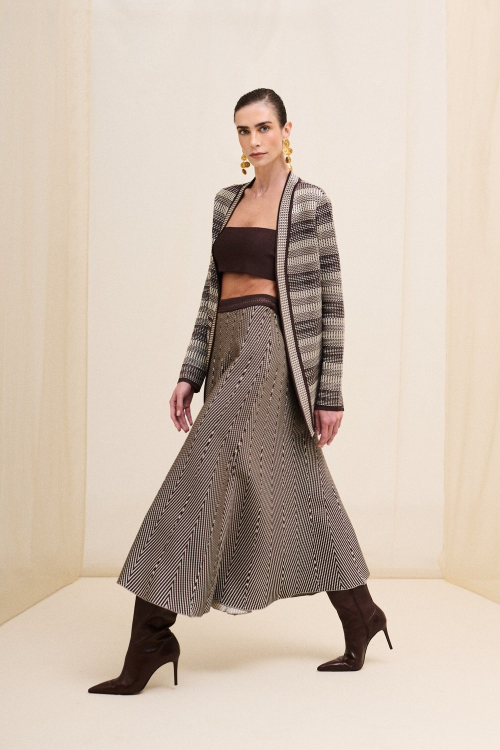SAIA MIDI JACQUARD TRICOT CHEVRON