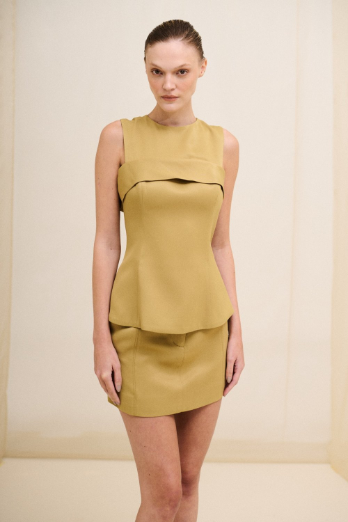 BLUSA PEPLUM CREPE VICHY
