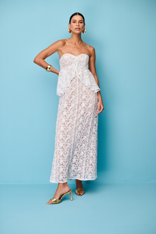 VESTIDO PEPLUM RENDA NEIGE