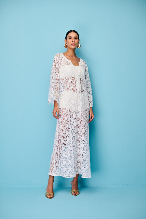 VESTIDO CAFTAN RENDA NEIGE