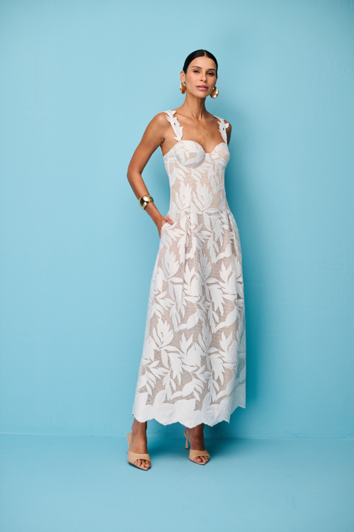 VESTIDO BOJO GUIPURE FOLIAGE