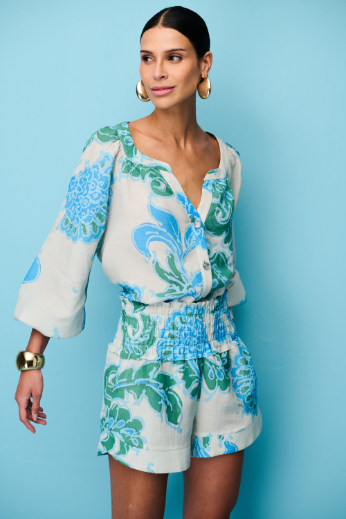 CAMISA LINHO PAISLEY OCEAN