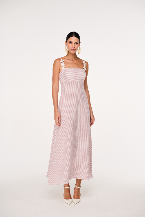 VESTIDO LONGO LINHO NAVY