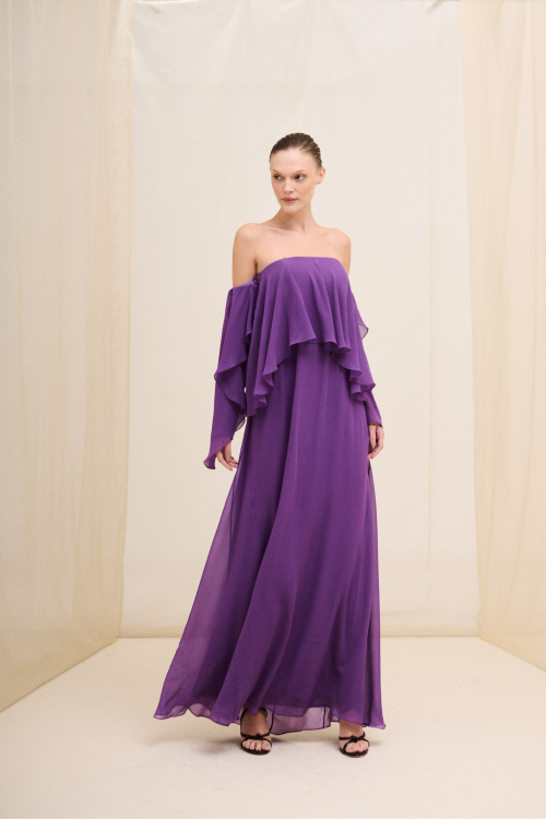 VESTIDO BABADOS SEDA GAIA