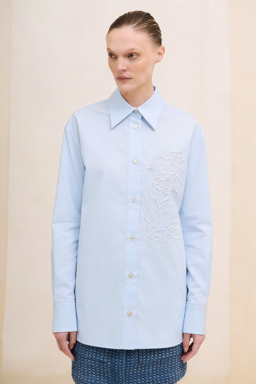 CAMISA COTTON TULERIE RICHELIEU