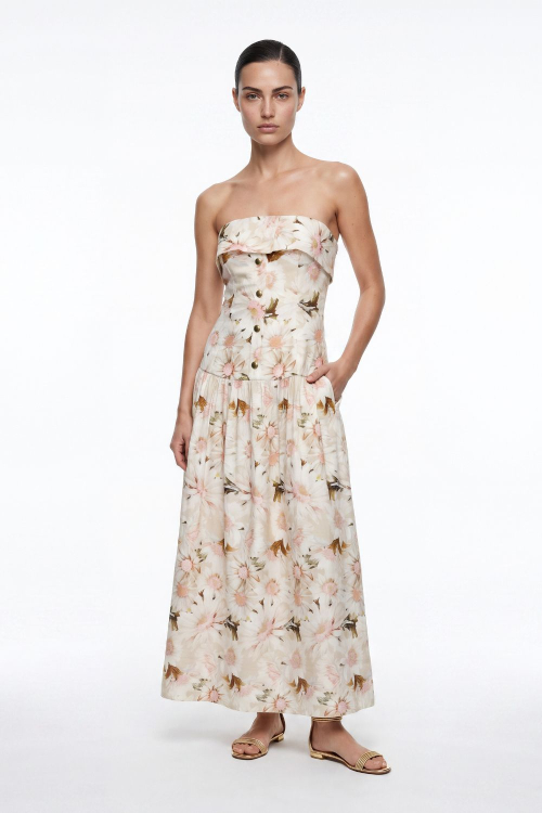 VESTIDO MIDI LINHO FLORAL DAISY