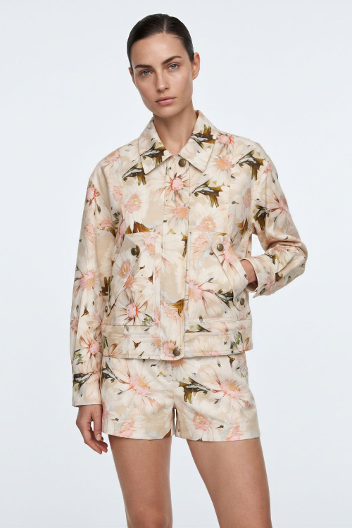 JAQUETA LINHO FLORAL DAISY
