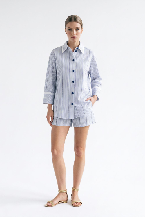 CAMISA COTTON MARINE
